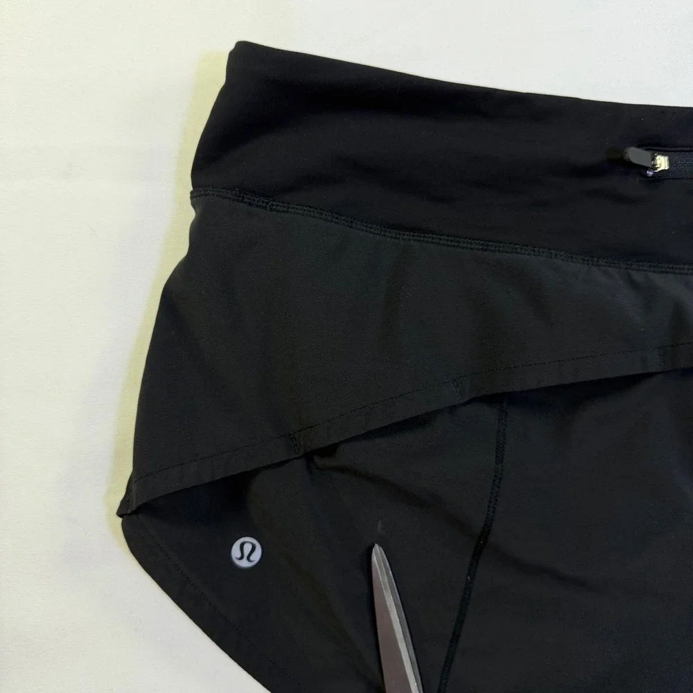 Lululemon Speed Up Low-Rise Lined Athletic Running Shorts Black Size 14 W8000R
